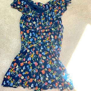 Zara girls navy blue floral summer romper!